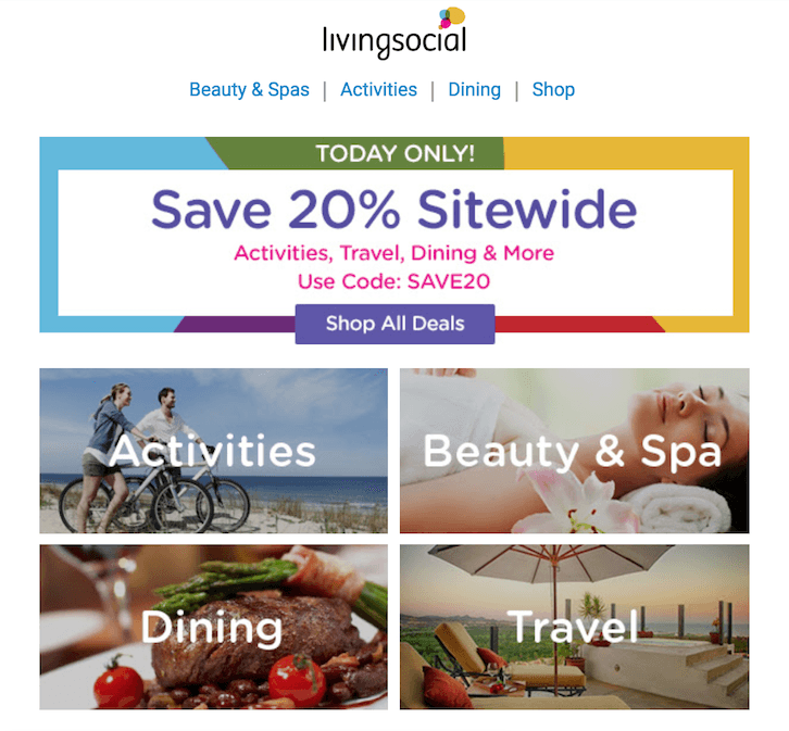 Livingsocial flash sale email campaign