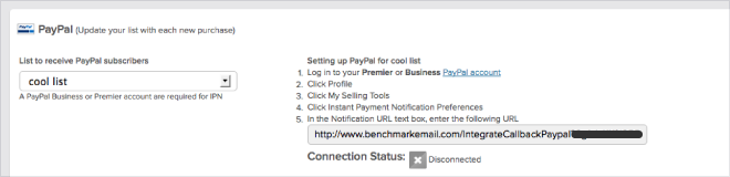 Benchmark PayPal Integration